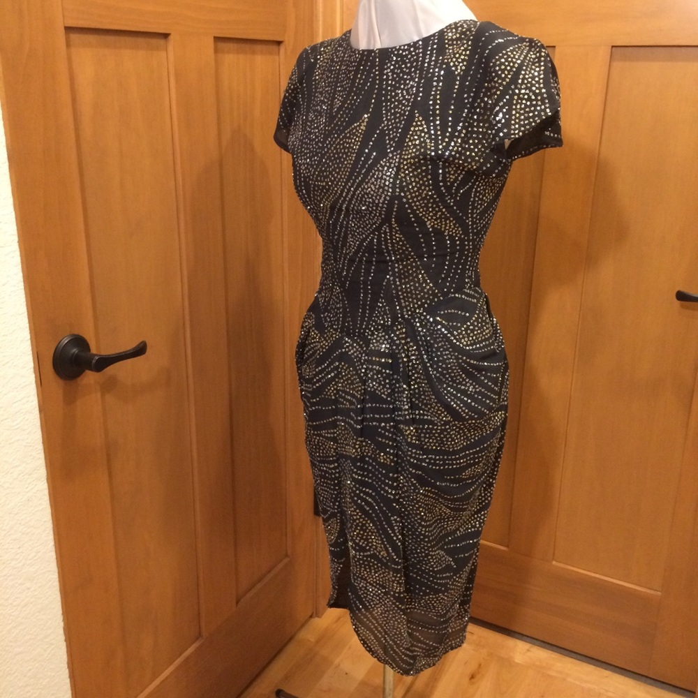 Hearts Black Embellished Midi Cocktail Dress  13